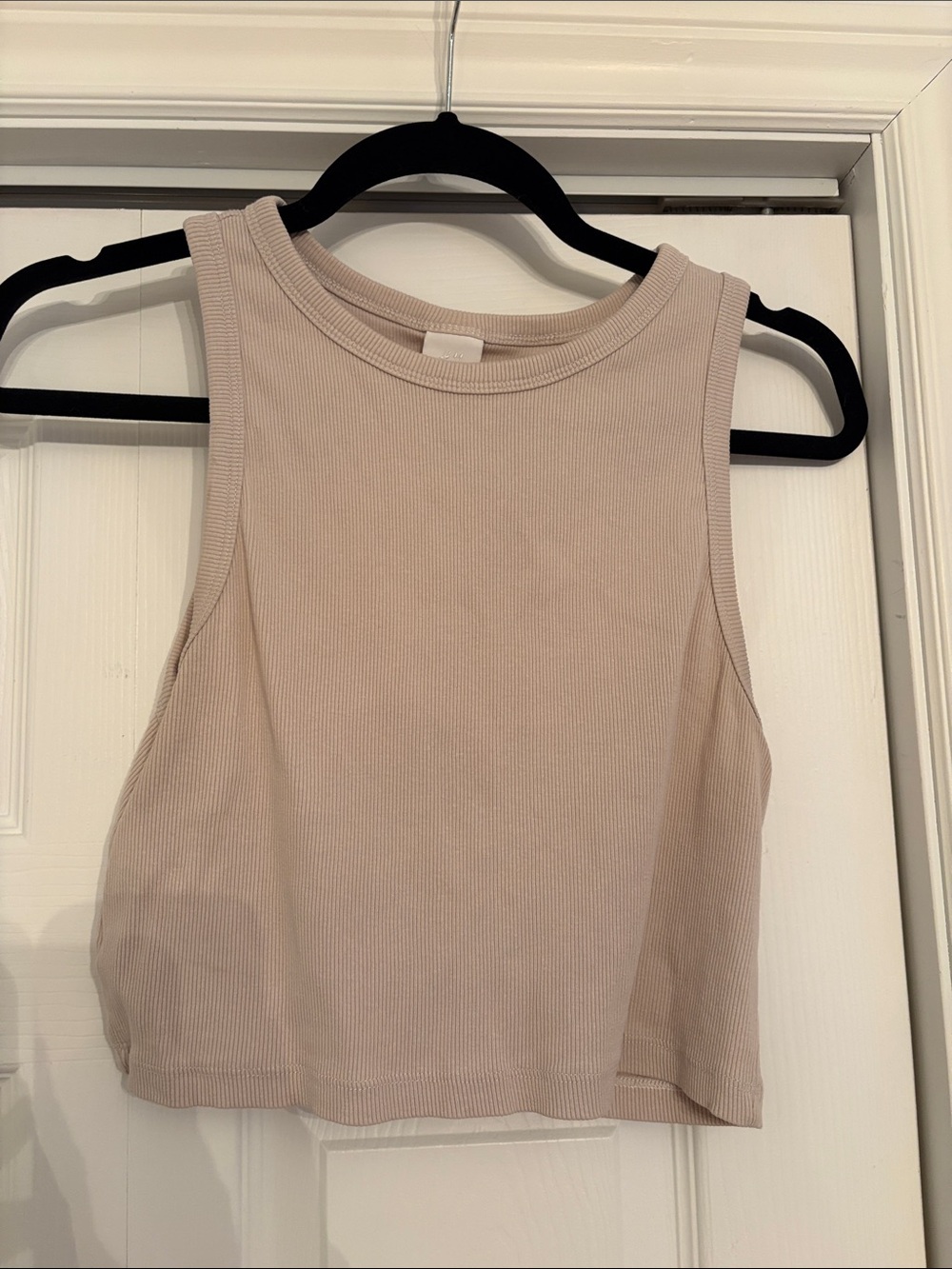 H&M Light Beige Ribbed Crop Tank